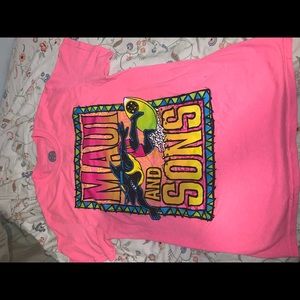Maui and Sons neon pink tee